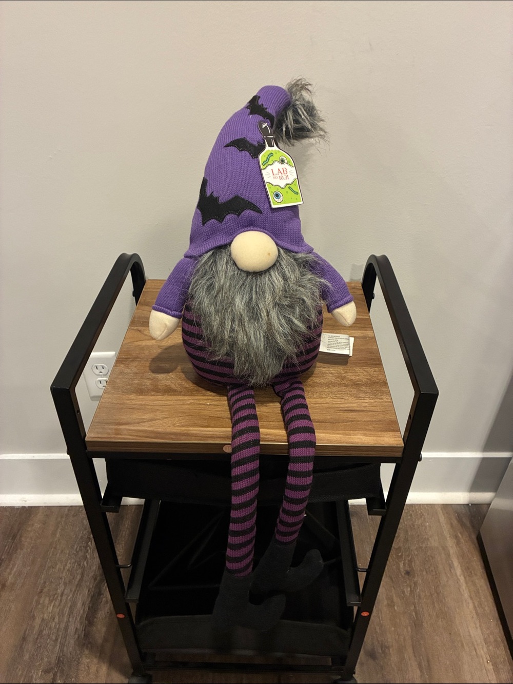 Purple Striped Halloween Gnome Plush